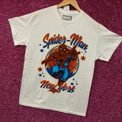 Marvel Spider-Man New York Retro Graphic T-Shirt Medium