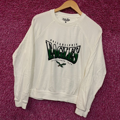 Junk Food Clothing Philadelphia Eagles Logo Crop Crewneck Sweatshirt Small