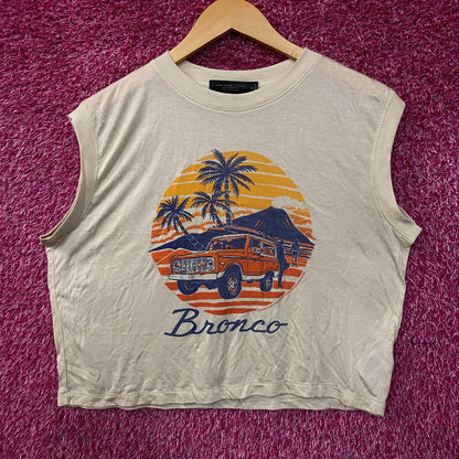 Junk Food Clothing Ford Bronco Sunset Graphic Tissue Crop Tank Medium