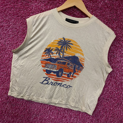 Junk Food Clothing Ford Bronco Sunset Graphic Tissue Crop Tank Medium