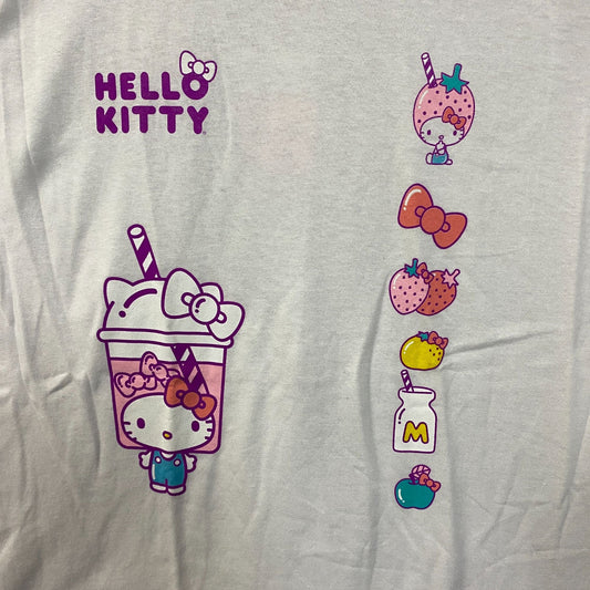 Hello Kitty Strawberry Milk Boba Tea Sanrio Kawaii T-Shirt L