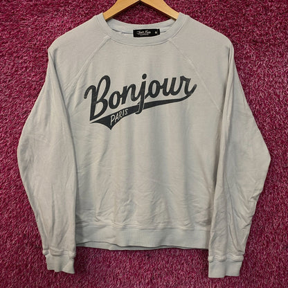 Junk Food Clothing Bonjour Paris Crewneck Sweatshirt Small