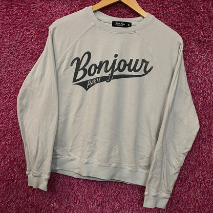 Junk Food Clothing Bonjour Paris Crewneck Sweatshirt Small