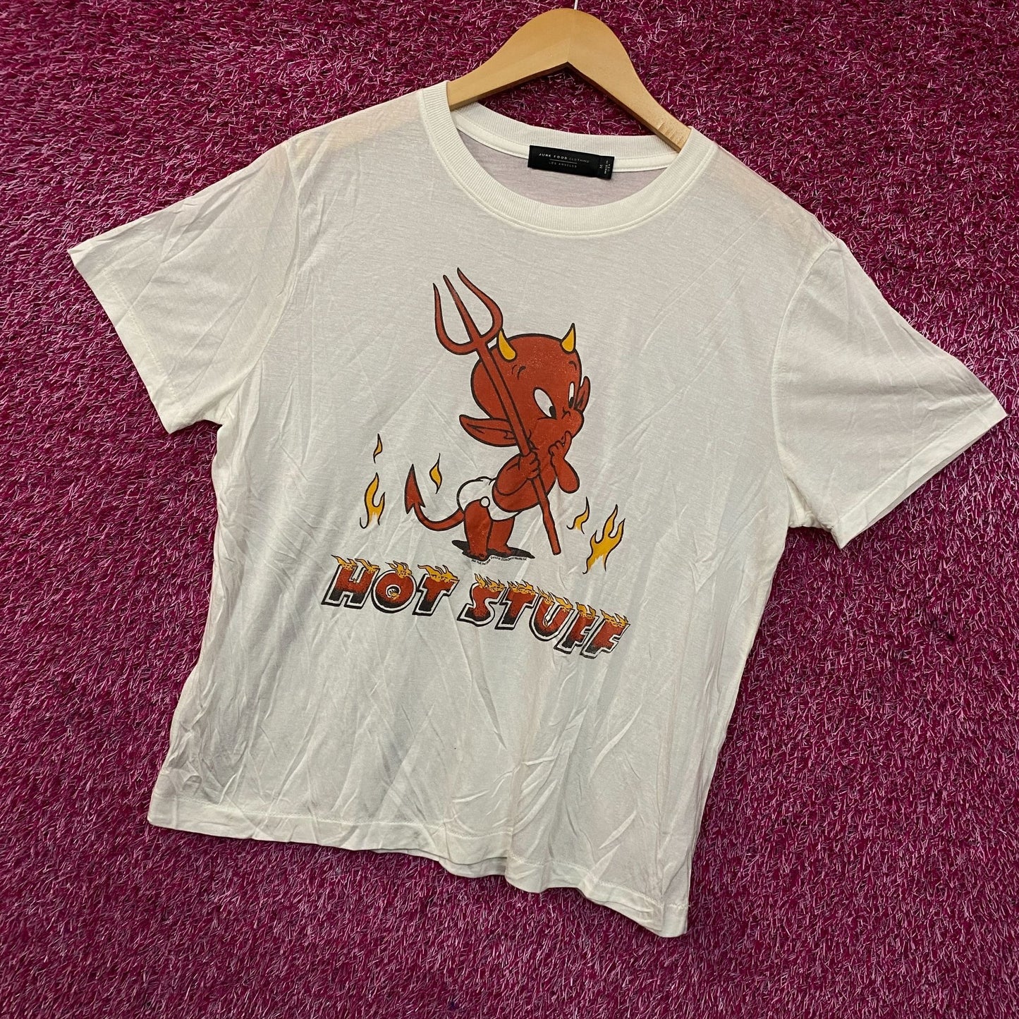 Junk Food Clothing Hot Stuff The Little Devil Vintage Style Women's Tissue Tee Medium