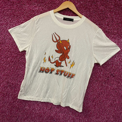 Junk Food Clothing Hot Stuff The Little Devil Vintage Style Women's Tissue Tee Medium