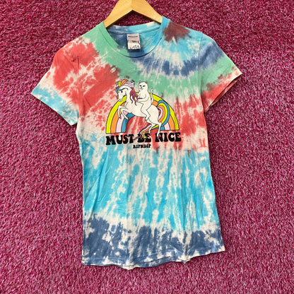 RIPNDIP Must Be Nice Unicorn Tie Dye T-Shirt Small
