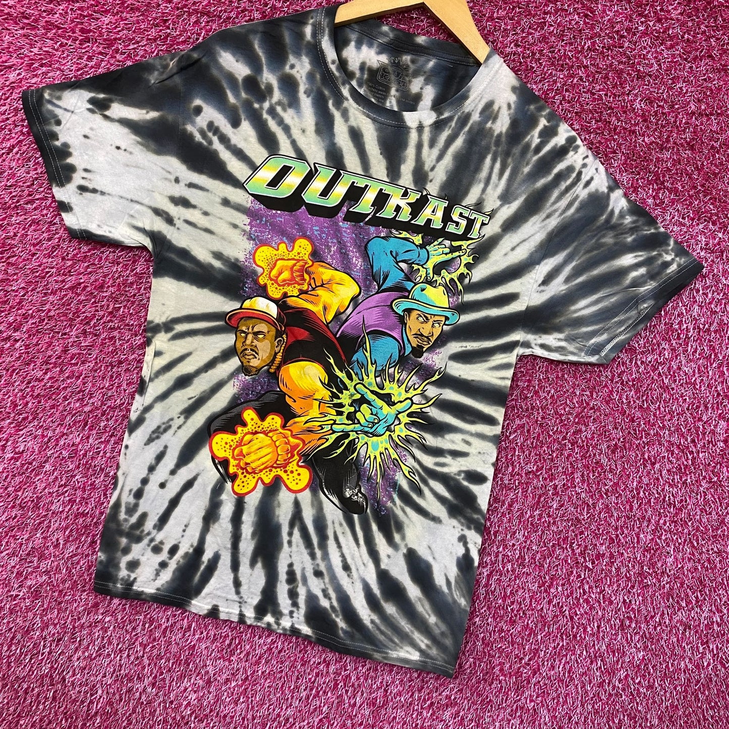 OutKast ATLiens Animated Album Art Hip Hop Duo Tie Dye S