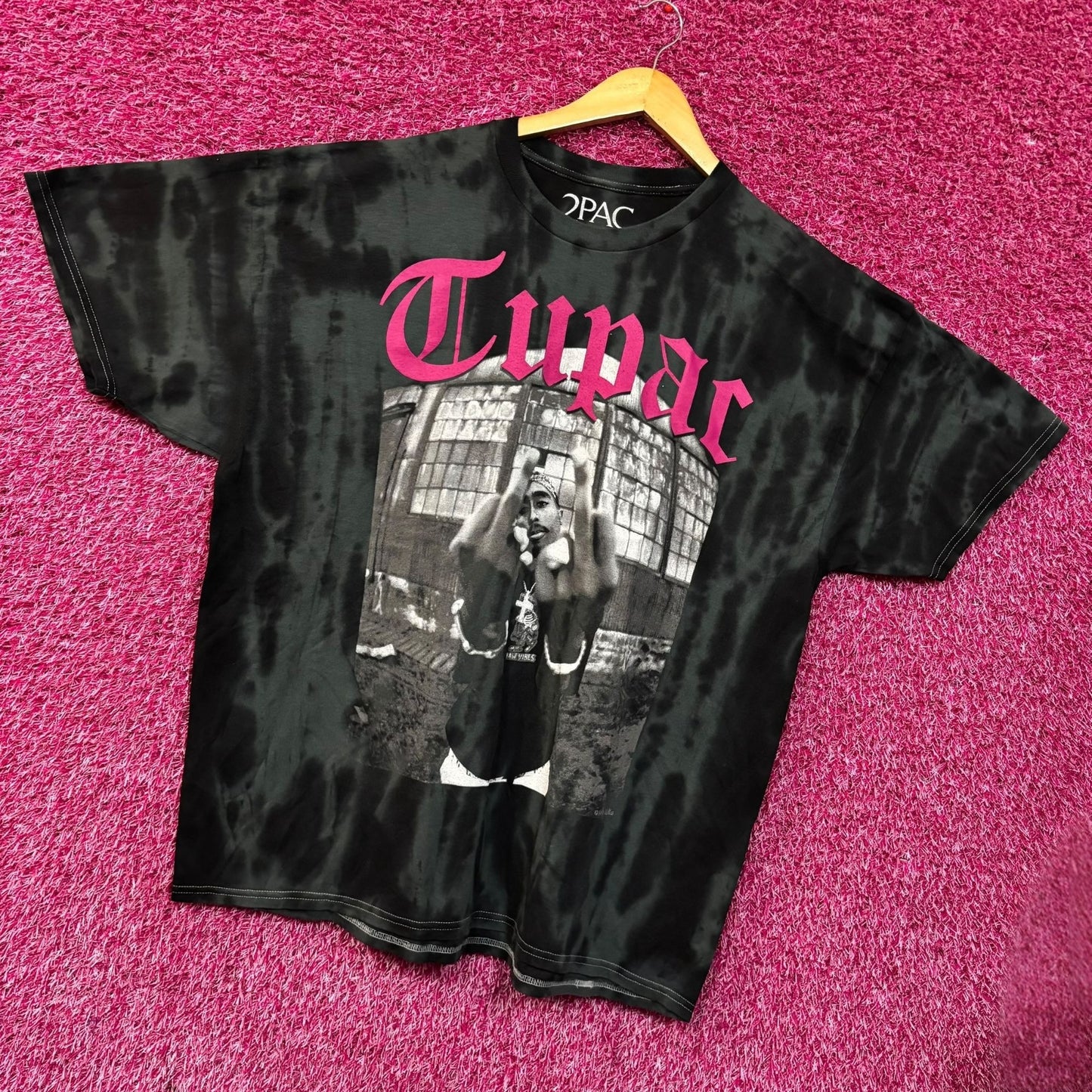 Tupac Raw Vibes Graphic Design Tie-Dye T-Shirt 2XL