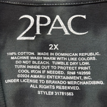 Tupac Raw Vibes Graphic Design Tie-Dye T-Shirt 2XL