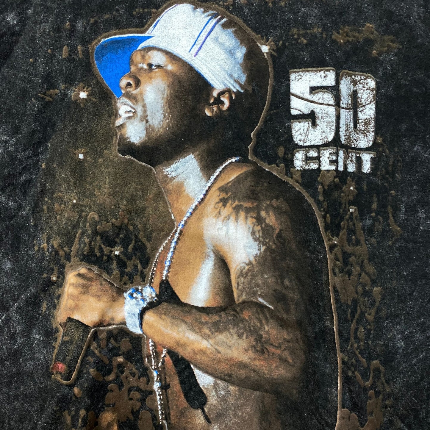 50 Cents Get Rich or Die Tryin Mineral Wash T-Shirt Large