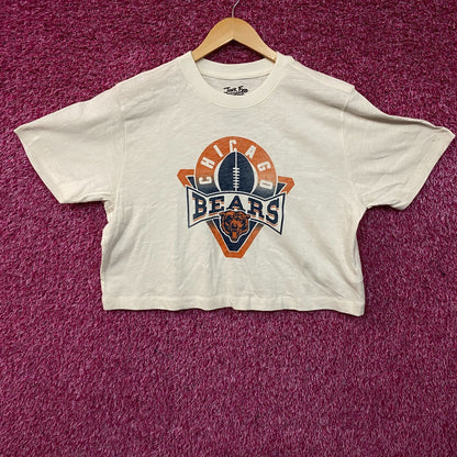 Junk Food Clothing Women's NFL Chicago Bears Mock Neck Crop Tee Large