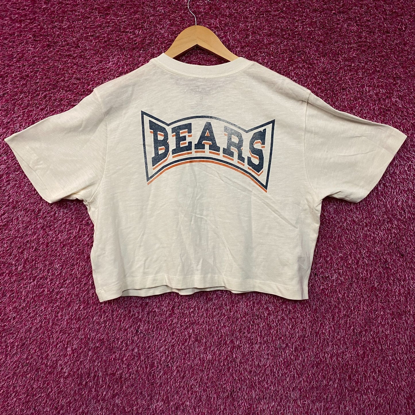 Junk Food Clothing Women's NFL Chicago Bears Mock Neck Crop Tee Large