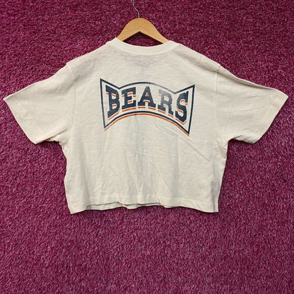 Junk Food Clothing Women's NFL Chicago Bears Mock Neck Crop Tee Large