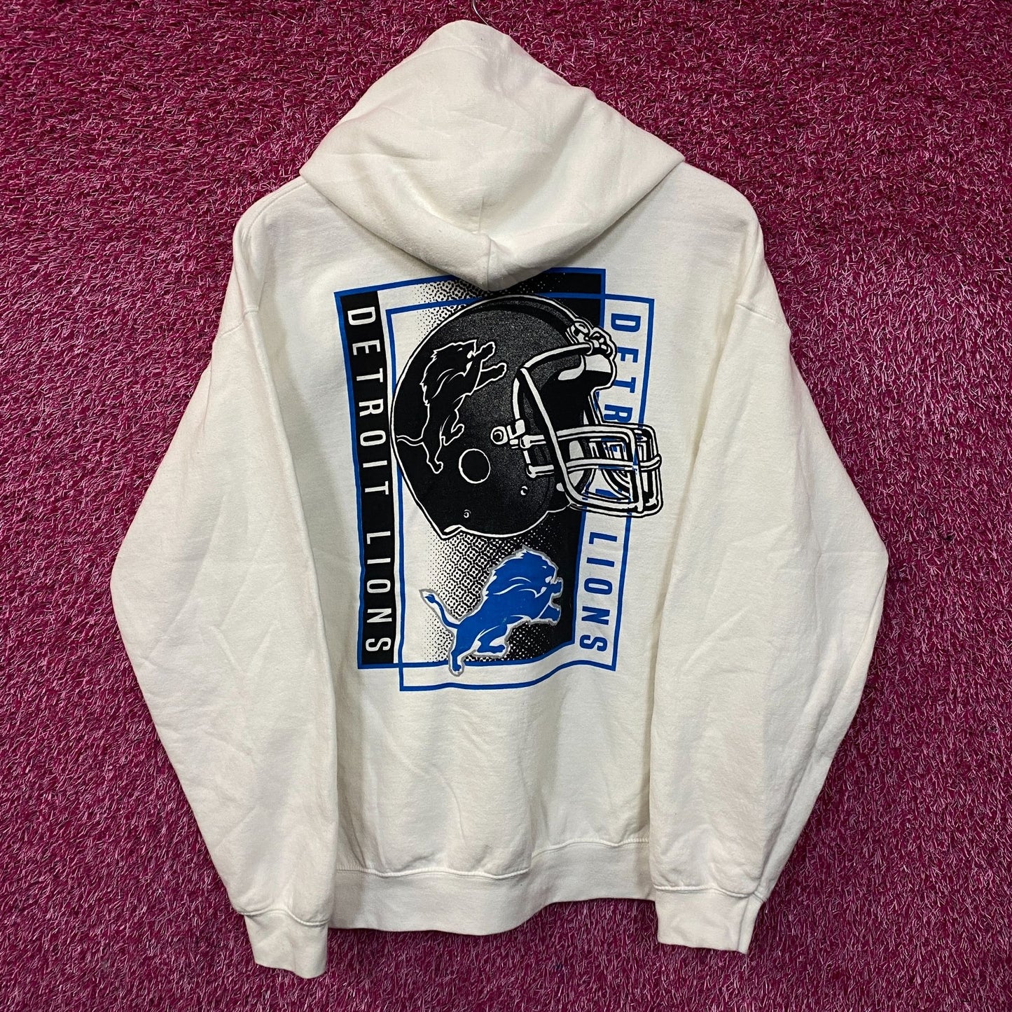 Junk Food Clothing Detroit Lions Retro Style Graphic Pullover Hoodie Medium