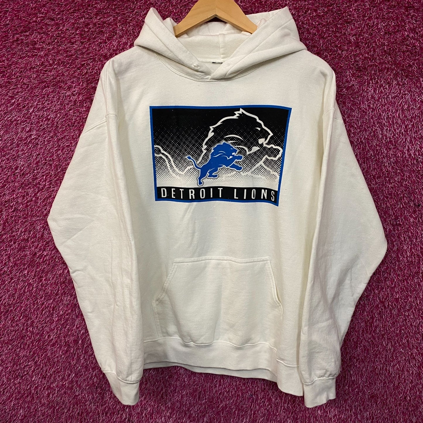 Junk Food Clothing Detroit Lions Retro Style Graphic Pullover Hoodie Medium