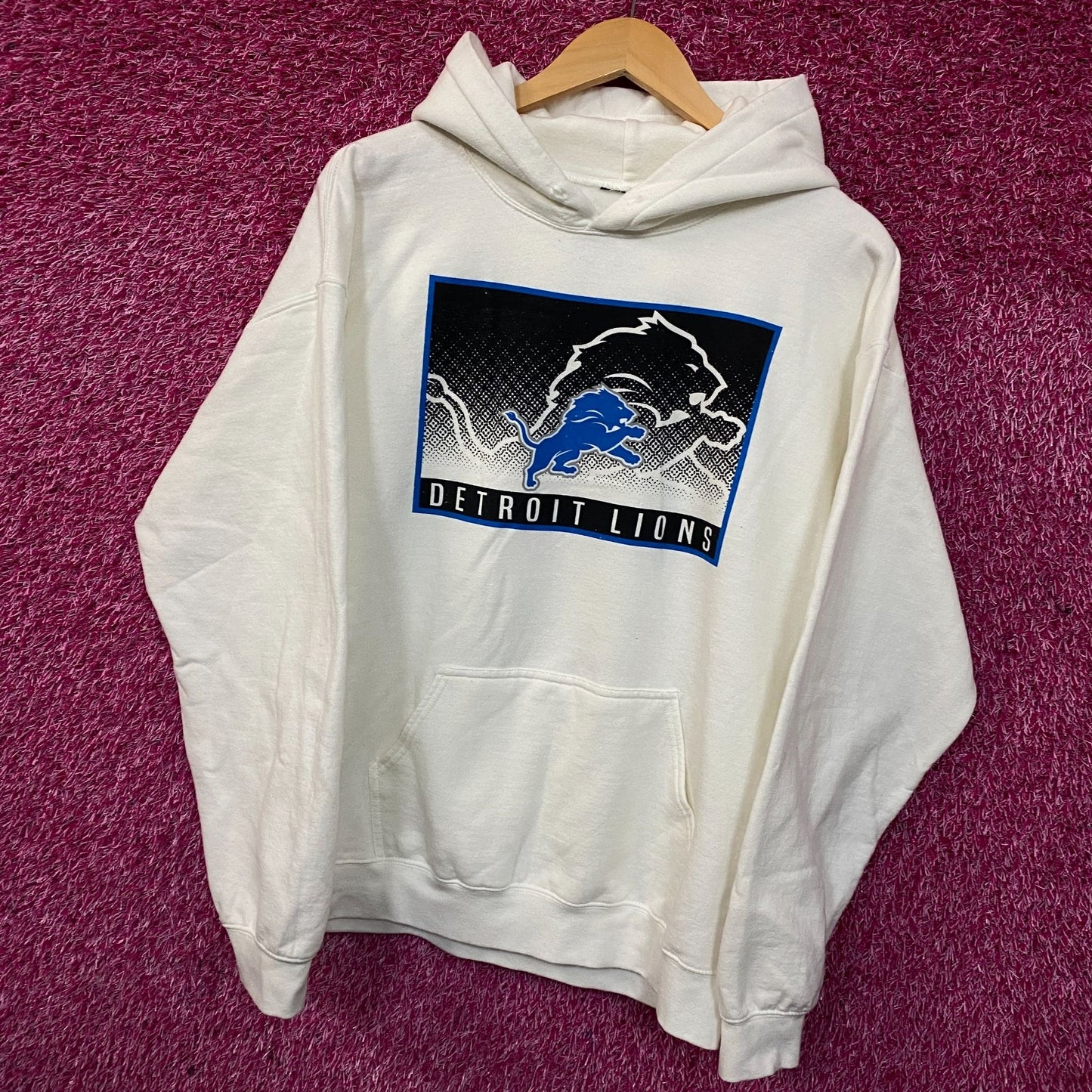 Junk Food Clothing Detroit Lions Retro Style Graphic Pullover Hoodie Medium