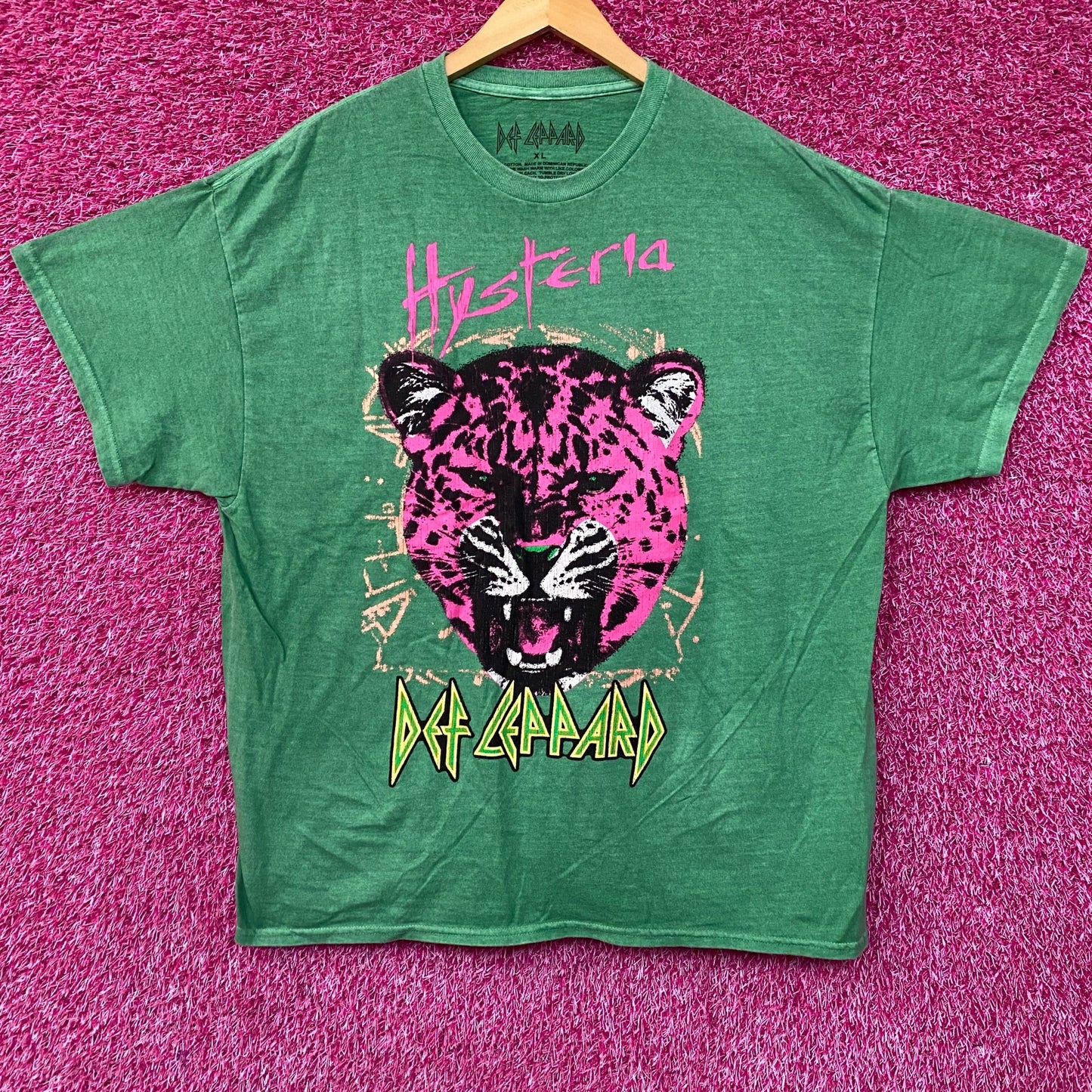 Def Leppard Hysteria Album Cover Green T-Shirt XL