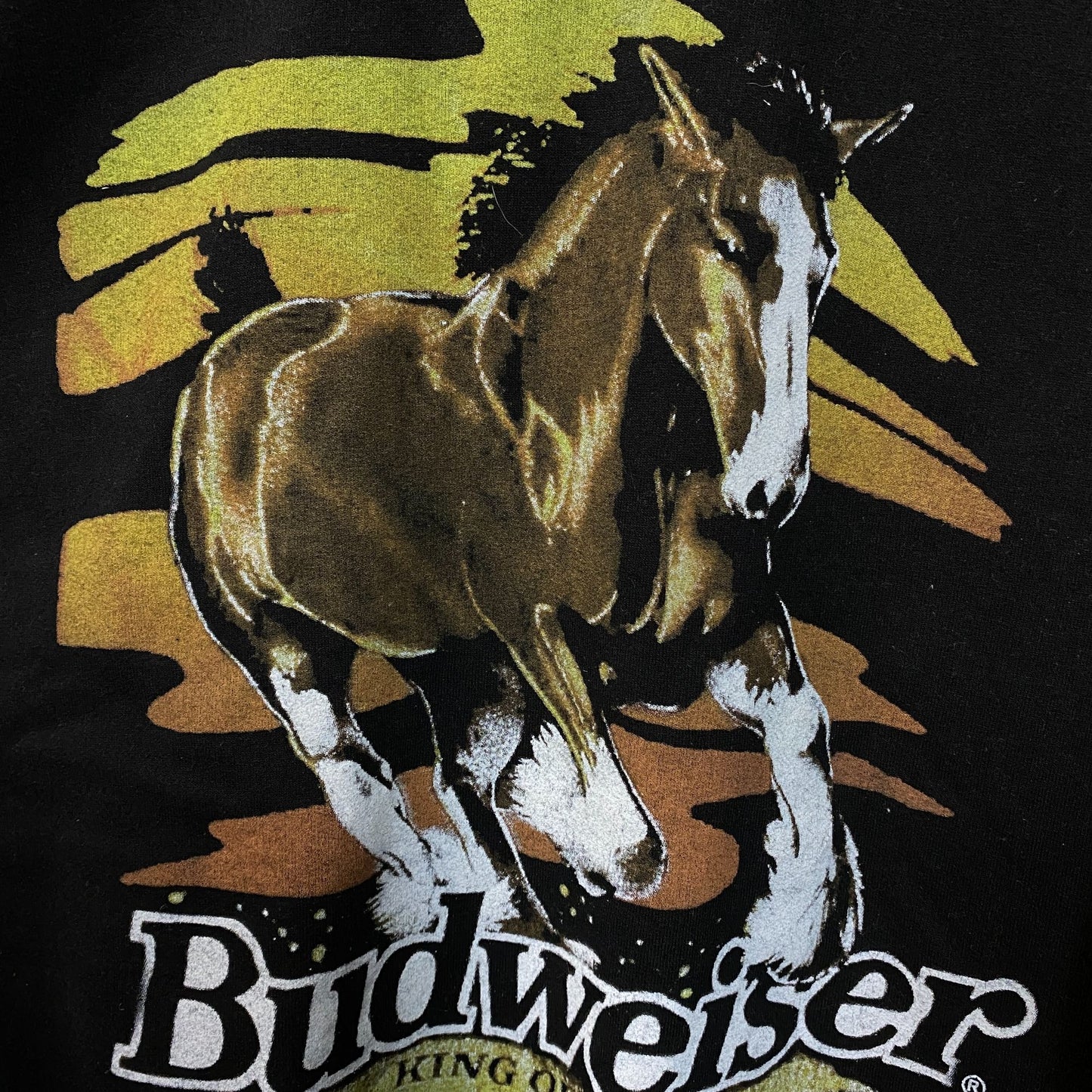 Junk Food Budweiser Neon Clydesdale King of Beers Crewneck Sweatshirt Large