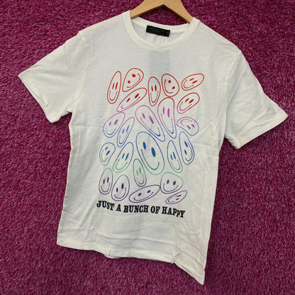 Junk Food Just a Bunch of Happy Smiley Face Graphic T-Shirt Small