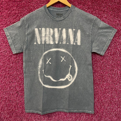 Nirvana Nevermind Smiley Grunge Band T-Shirt Medium