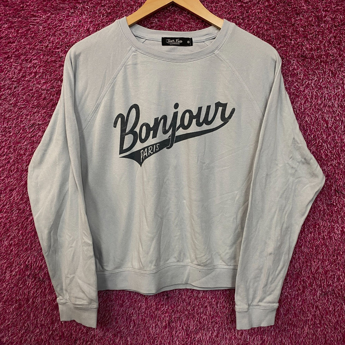 Junk Food Clothing Bonjour Paris Crewneck Sweatshirt Medium