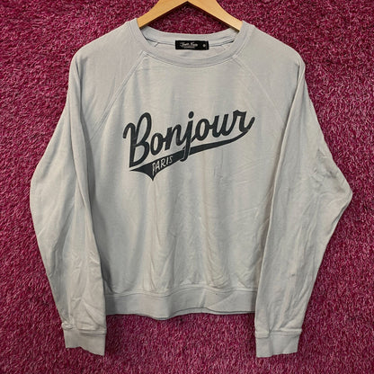 Junk Food Clothing Bonjour Paris Crewneck Sweatshirt Medium