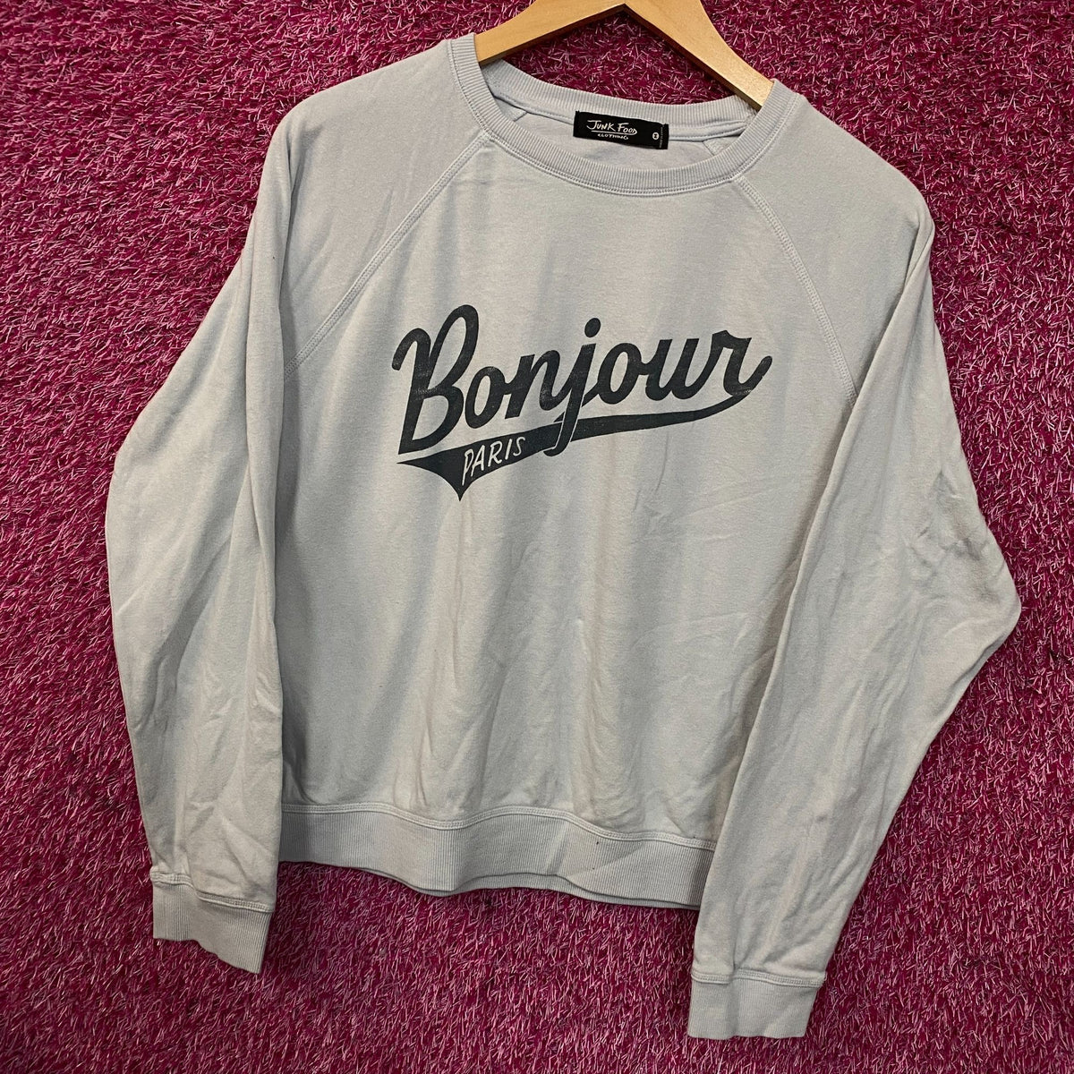 Junk Food Clothing Bonjour Paris Crewneck Sweatshirt Medium