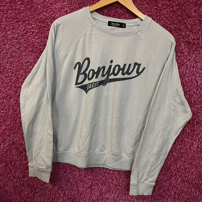 Junk Food Clothing Bonjour Paris Crewneck Sweatshirt Medium