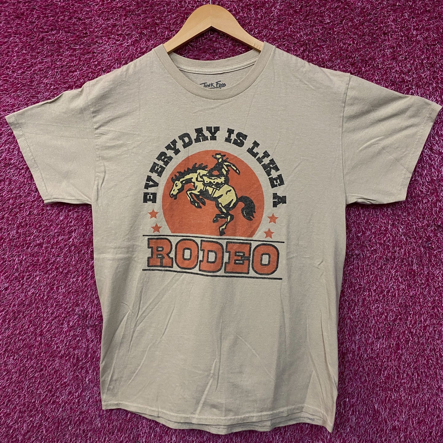 Junk Food Everyday is Like a Rodeo Graphic T-Shirt Medium