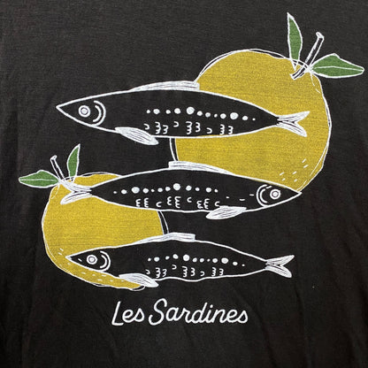 Junk Food Women's Les Sardines Vintage Style Tissue Tee Small