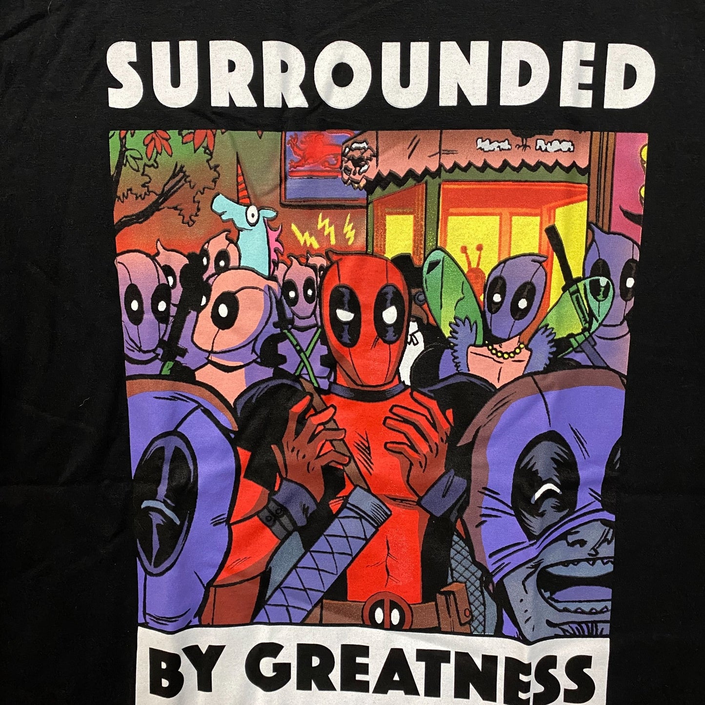 Marvel Deadpool Surrounded By Greatness T-Shirt XL
