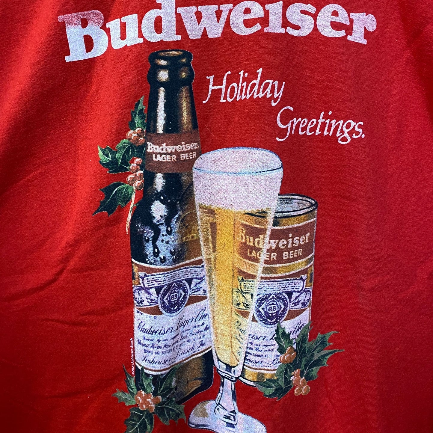 Budweiser Holiday Greetings Crewneck size XL