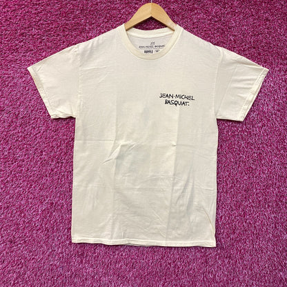 Jean-Michel Basquiat Dos Cabezas Art T-Shirt Beige Medium.