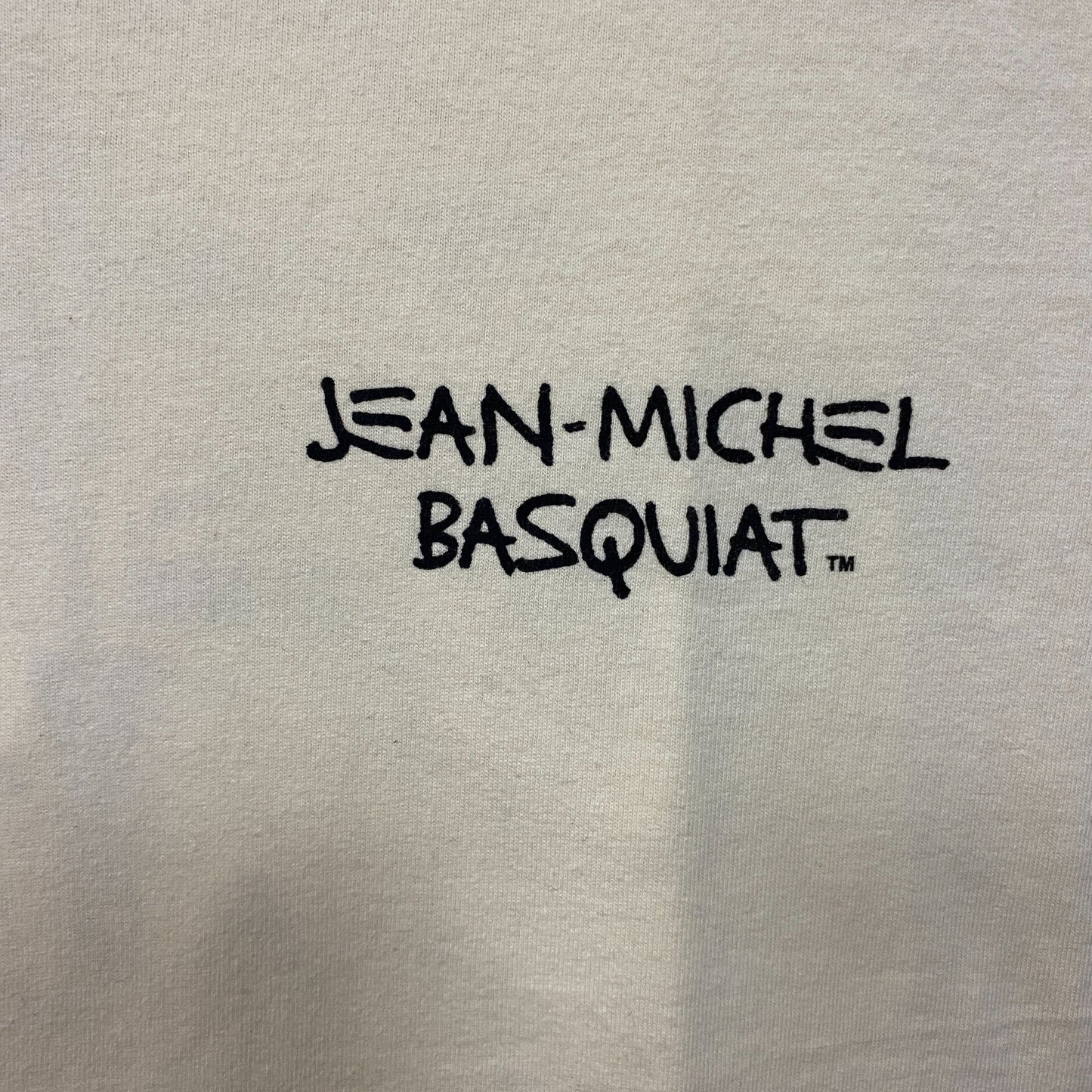 Jean-Michel Basquiat Dos Cabezas Art T-Shirt Beige Medium.