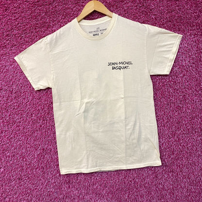 Jean-Michel Basquiat Dos Cabezas Art T-Shirt Beige Medium.