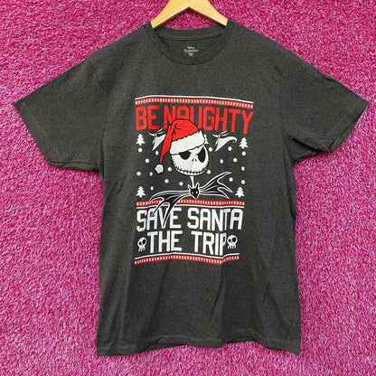 The Nightmare Before Christmas JacK Skellington Santa Hat T-Shirt Large