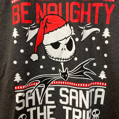 The Nightmare Before Christmas JacK Skellington Santa Hat T-Shirt Large