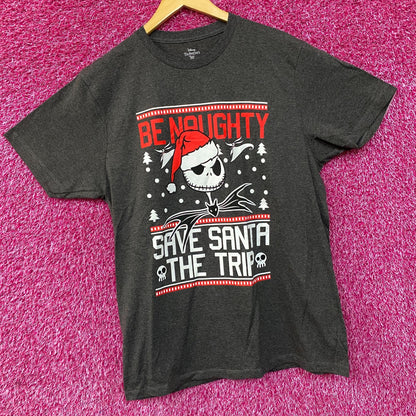 The Nightmare Before Christmas JacK Skellington Santa Hat T-Shirt Large