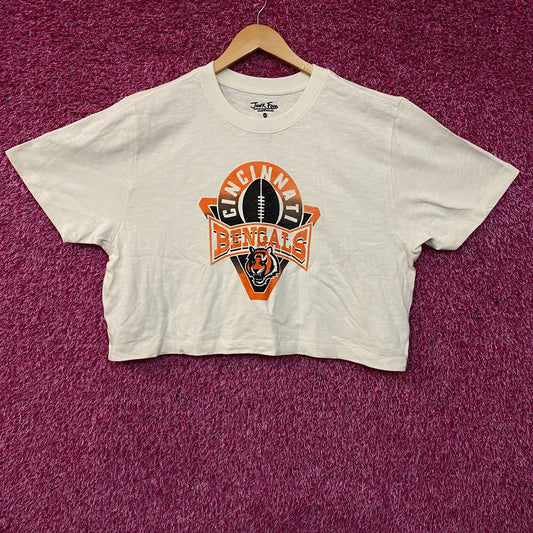 Junk Food Clothing Women's NFL Cincinnati Bengals Mock Neck Crop Tee 2XL