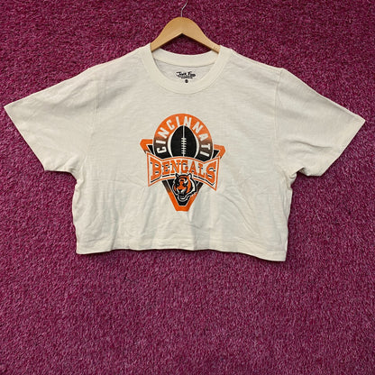 Junk Food Clothing Women's NFL Cincinnati Bengals Mock Neck Crop Tee 2XL