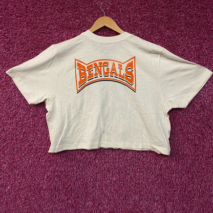 Junk Food Clothing Women's NFL Cincinnati Bengals Mock Neck Crop Tee 2XL