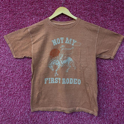 Not My First Rodeo Cowboy Vintage Style Graphic T-Shirt XL