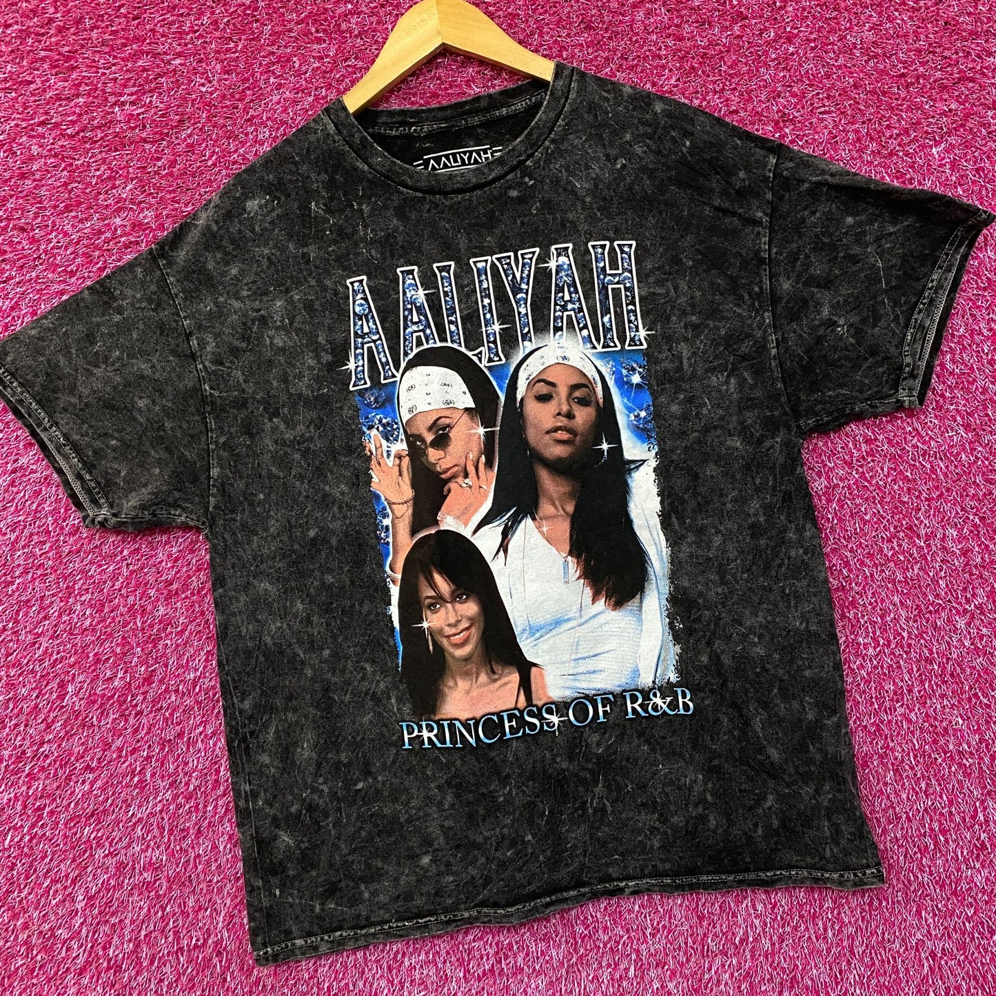 Aaliyah Princess Of RnB mineral Wash Tshirt size Large