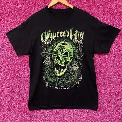 Cypress Hill Twin Pipes Green Skull Hiphop T-Shirt Large