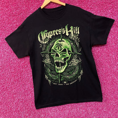 Cypress Hill Twin Pipes Green Skull Hiphop T-Shirt Large