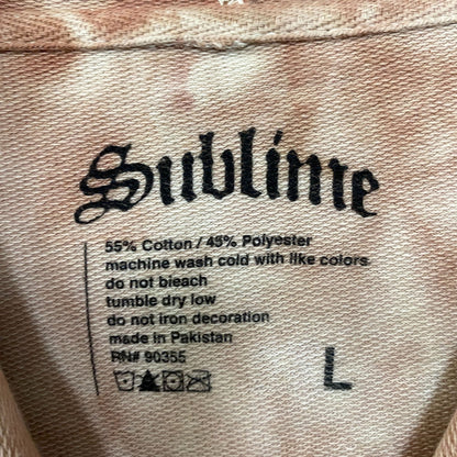 Sublime Sun 1995 Summer Tour Tie Dye Ska Rock Band Hoodie size Large