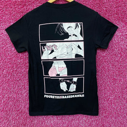 Foureyes X Based Kawaii Doki Doki Hentai Anime T-shirt Small