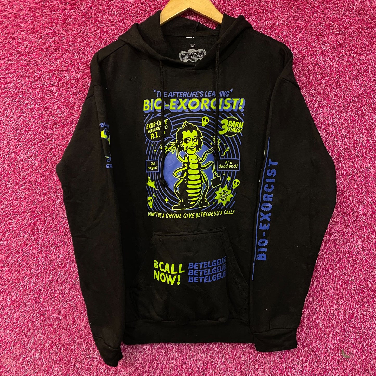 Beetlejuice!Bio- Exorcist Poster hoodie size Medium