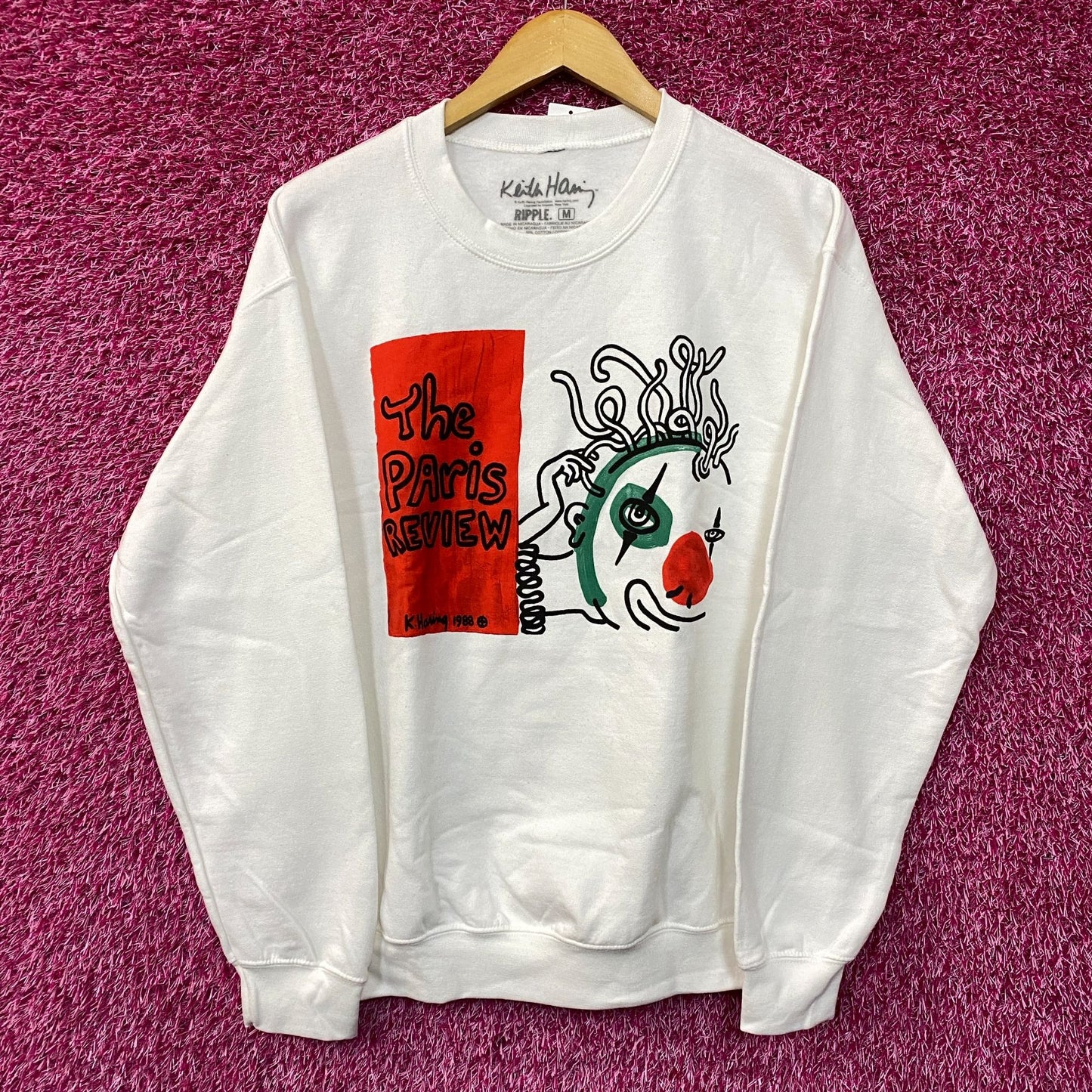 Keith Haring The Paris Review Crew Neck Sweatshirt size Medium
