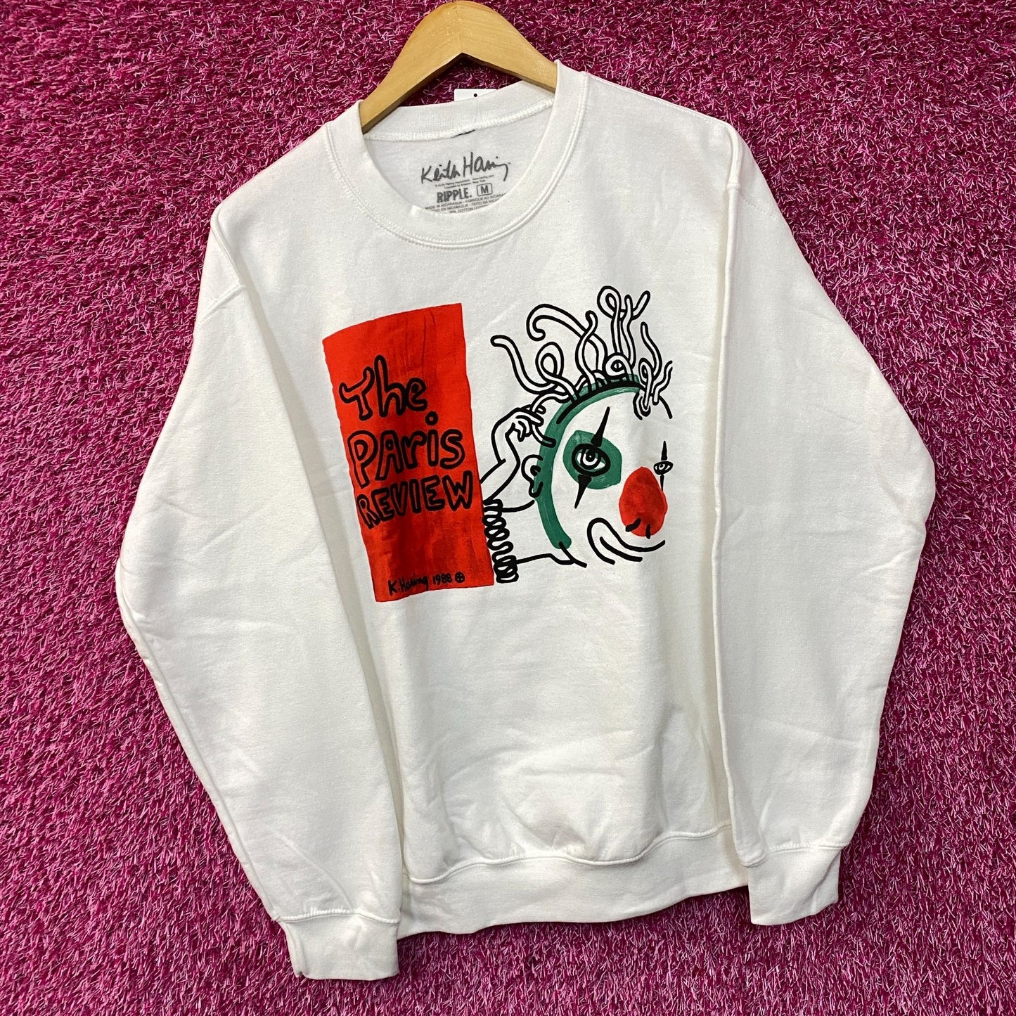 Keith Haring The Paris Review Crew Neck Sweatshirt size Medium
